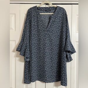 BloomChic Navy and White Polka Dot Blouse